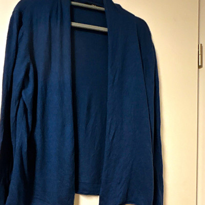 zero Damen Strickjacke Cardigan Blau Viskose Polyamid Kaschmir Langarm 44