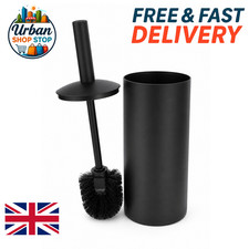 Matte Black Toilet Brush with Holder Bathroom Bowl Cleaning Set Modern Design