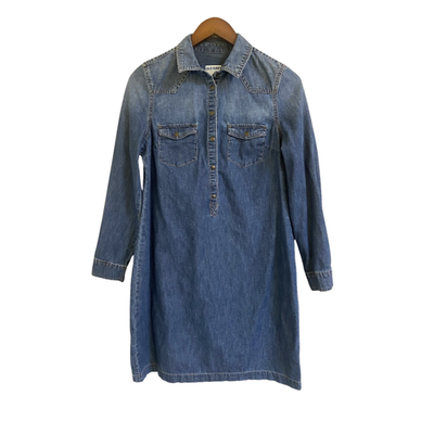 Old Navy Women's Size S Blue Denim Shirt Dress Long Sleeve, Snap Button  Front | eBay