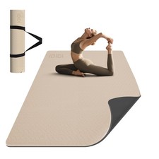 Large Yoga Mat 6'x 4' - Extra Long and Wide Workout for Men Women Non-Slip POE