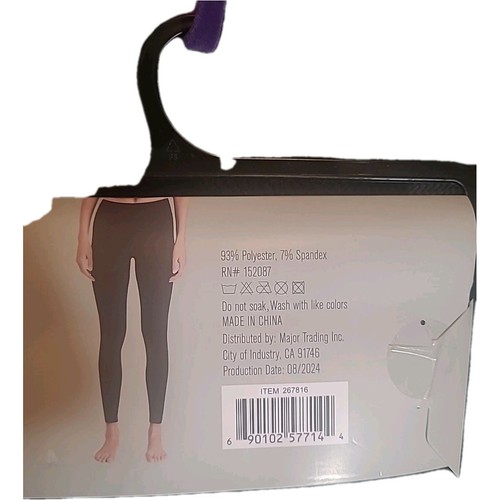 Fleece Lined L/XL Black Leggings China Machine Wash Polyester Spandex - Picture 3 of 3