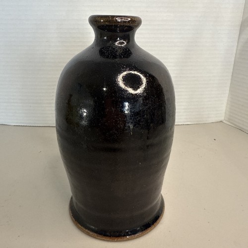 Vintage Brown Salt Glaze Stoneware Whiskey Jug 7” Tall - Picture 4 of 8