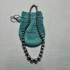 Tiffany  Co 925 Sterling Silver Graduated Bead Ball Necklace