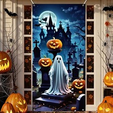 Halloween Door Decorations Ghost Front Cover 180 90 cm, Tomb