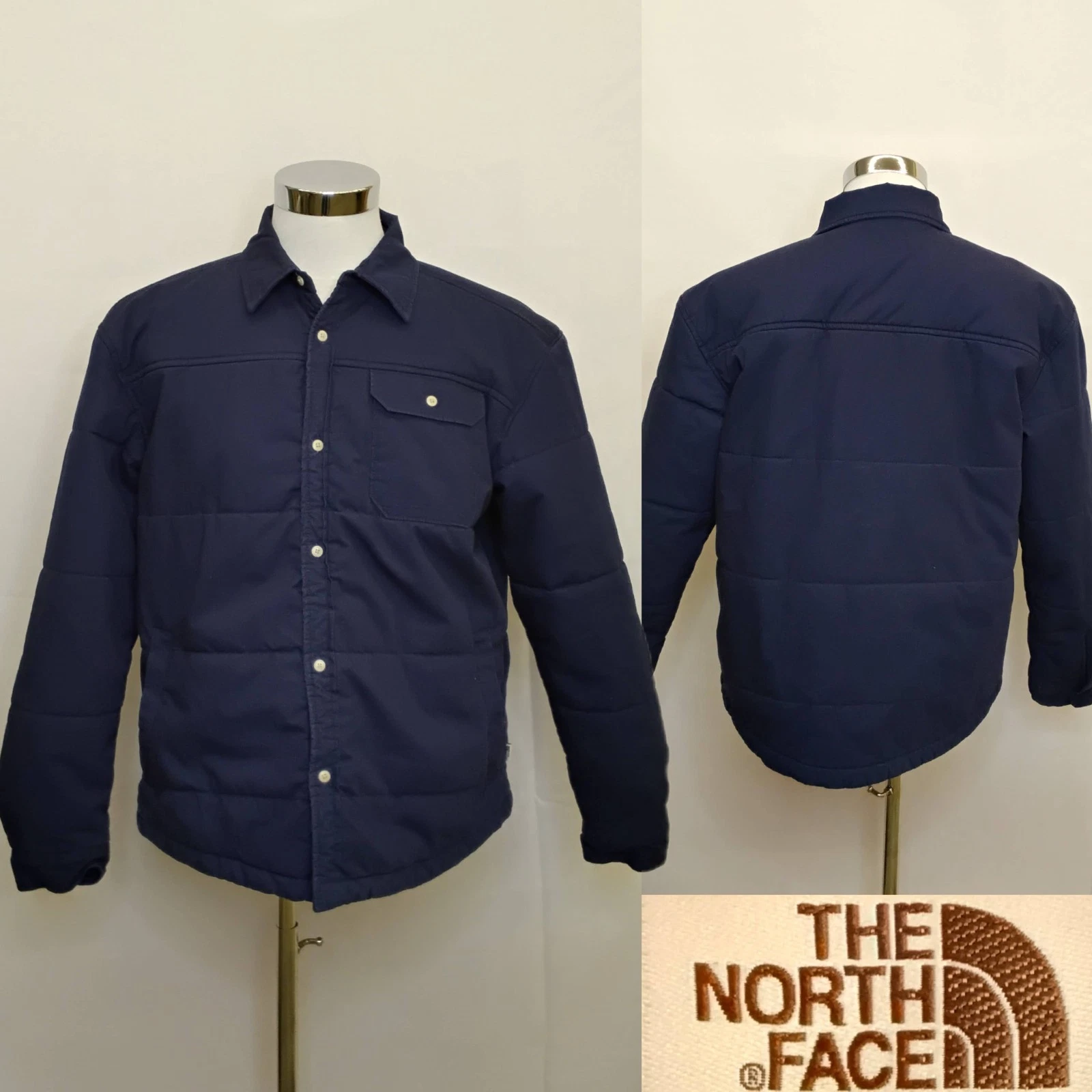 The North Face Insulated Chore Jacket Men's S Blue Brown Label #J5269