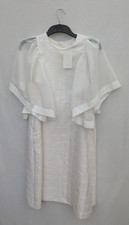 Asos Dress Womens 12 White Organza Overlay Modern Luxe Puff Sleeve Mini Party