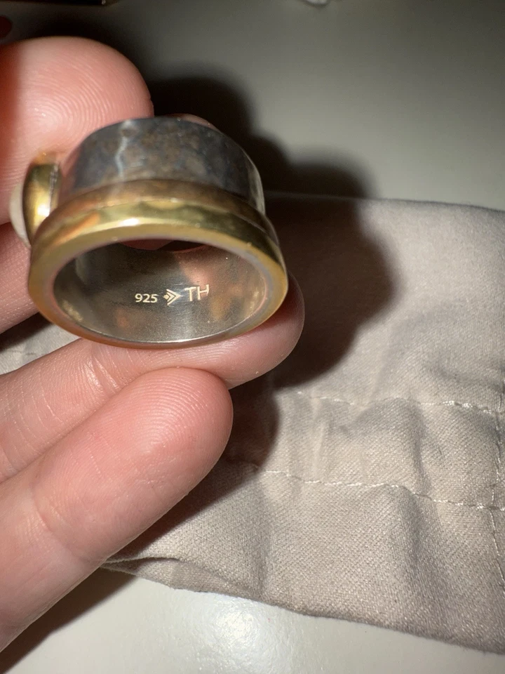 Anillo SILPADA Plata Esterlina Talla 8 Mujer Citrino Artesano Tri Tono Cobre Ancho Foto 2 de 4