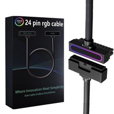 24Pin ARGB LED PC Extension Cable 90 Degree Right Angle Motherboard 30CM
