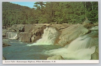 Postcard Lower Falls Kancamagus Highway White Mountains New Hampshire NH