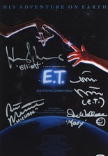 E.T. The Extra Terrestrial Cast Autographed 12x18 Movie Poster Exact Proof ACOA