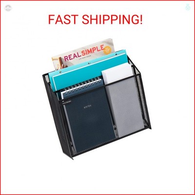 Mind Reader Vertical File Storage, Desktop Organizer, Wall Mount, Office, Metal