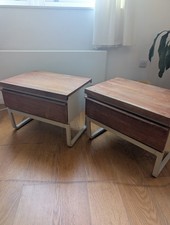 PAIR Vintage Mid Century 1960s BCM Bedside Drawers Tables Cabinets Units