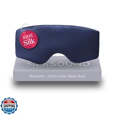 SilkSound 100% Mulberry Silk Bluetooth Sleep Mask, Skin-Friendly Sleeping Eye