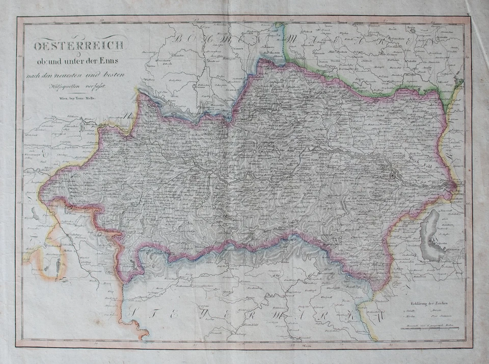 Österreich Historische Landkarte Tranquillo Mollo koloriert Kuperstich um 1818 - Bild 3 von 4