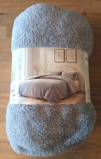 Kirkton House Teddy Double Duvet Set, 2 Pillow Cases Included, New, Aldi, Grey