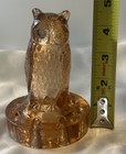 Amber Pressed Glass Vintage Owl Flower Frog Or Float Centerpiece 8 Holes Vtg MCM — photo 8
