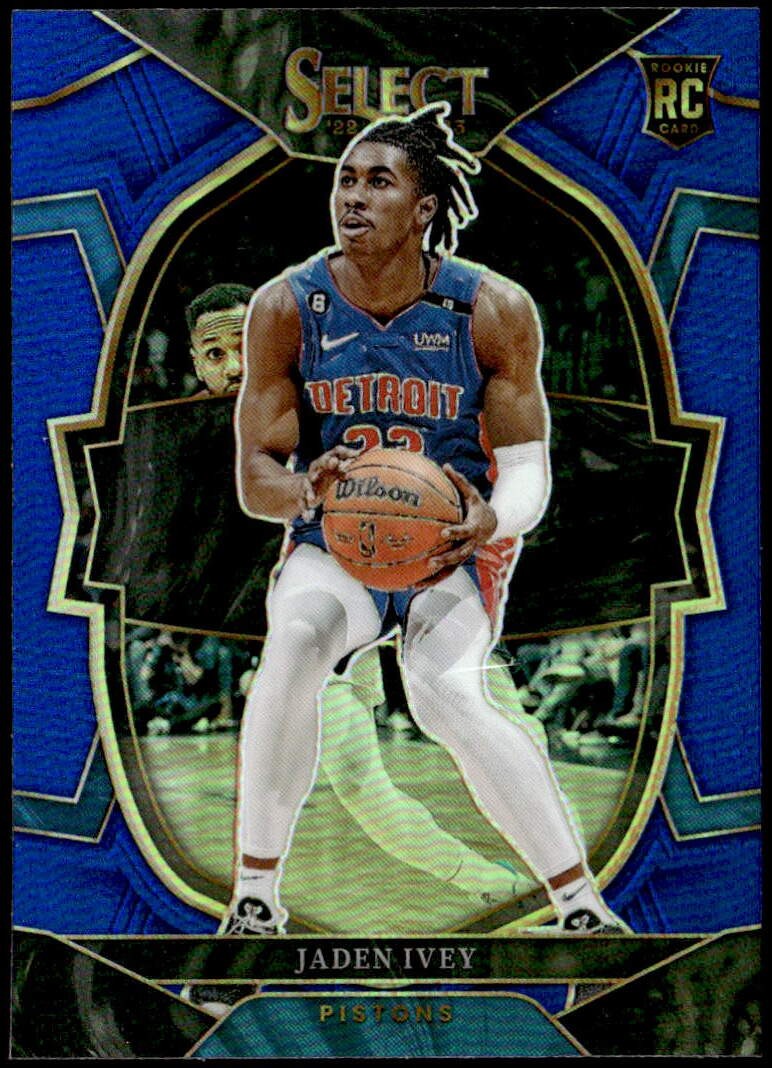 2022-23 Panini Select #87 Jaden Ivey Blue Prizms Rookie E1