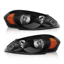 2pcs Headlights For 2006-2013 Chevy Impala06-07 Monte Carlo Black Amber Corner 2pcs Headlights For 2006-2013 Chevy Impala06-07 Monte Carlo Black Amber Corner