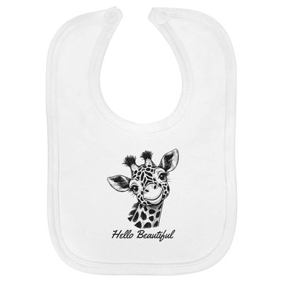 'Hello Beautiful Giraffe' Soft Cotton Baby Bib (BI00062427)