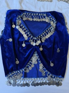 BELLY DANCING SASH OR HIP SCARF WITH GOLD COINS AND BEADING