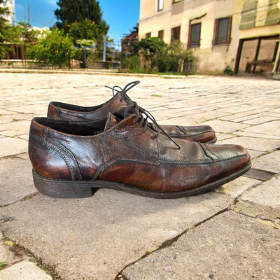 Nicola Benson Italian Leather Dress Shoes Square Toe Oxfords Handcrafted US 9