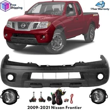Front Bumper Cover Fascia & Fog Light Assembly Kit For 2009-2021 Nissan Frontier