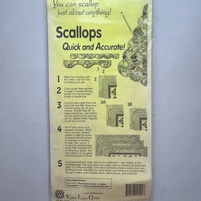 Katie Lane Quilts Large Scallop Radial Quilting Ruler  New