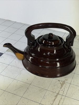 Vintage Handmade Wooden Tea Kettle  Decor