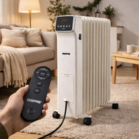 GEEPAS 2500W Oil Filled Radiator Heater 11 Fin Digital Portable Remote UK Plug