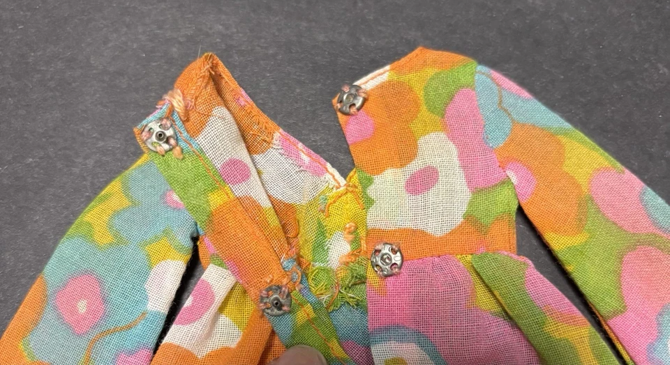 Mattel Vintage 1970 Barbie Flower Wower # 1453 Robe et Cintre - Photo 3/4