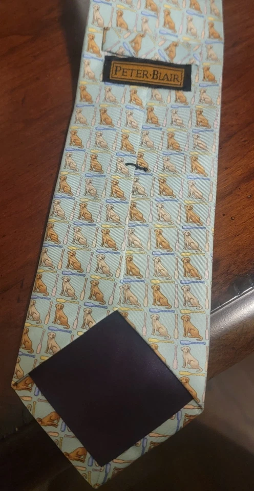 Corbata de seda para hombre Peter Blair Yellow Labs Foto 3 de 4