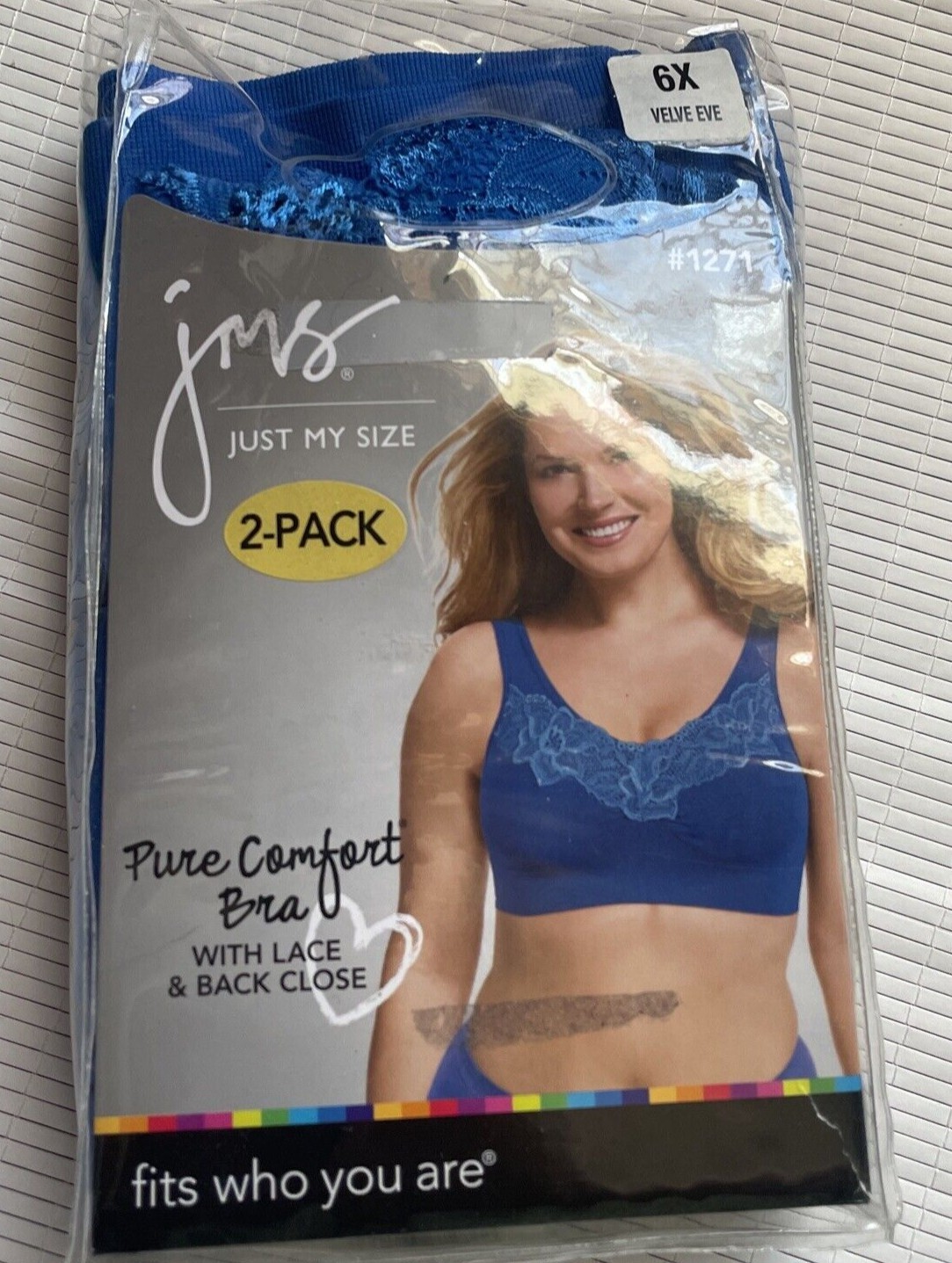 JMS Just My Size 2pack Pure Comfort Bras Size 6x 1271 Blue NWT eBay