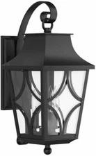 Park Harbor Altimeter Black 4 Light 25.5" Tall Outdoor Wall Sconce w Clear Glass