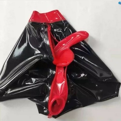 Latex Gummi Gummi Sexy Shorts Unterwäsche mit Anal Satz und Penis Set - Picture 2 of 8