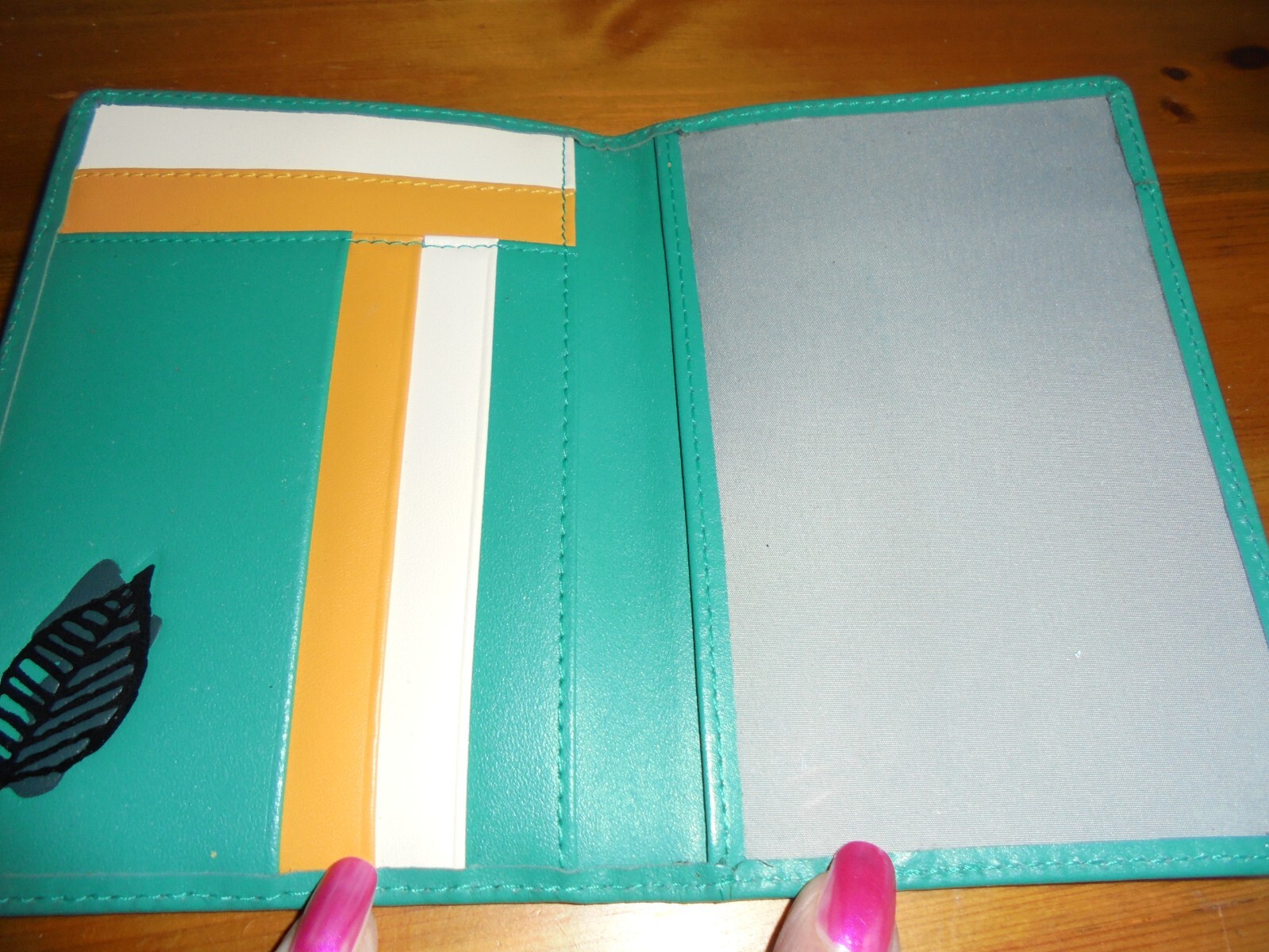 Radley Passport Holder Green Leather with Flower Design eBay