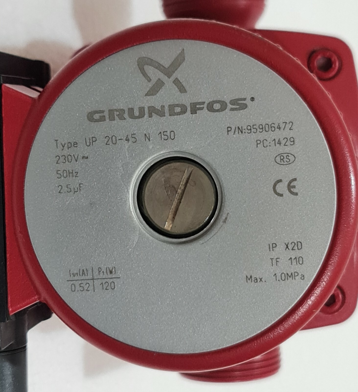 GRUNDFOS 95906472 UP 20-45 N 150 HOT WATER CIRCULATION PUMP ...