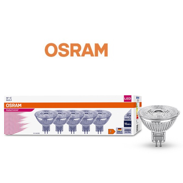 5Er Pack Osram GU5.3 Led Reflektor MR16 36° Abstrahlwinkel 3,8W Wie 35W 4000K-image