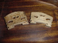 PAIR OF USED VINTAGE CURED AUBERT VIOLIN BRIDGE S 4/4 ONE HIGH ONE LOW