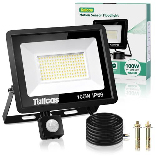 Faro LED Esterno Tailcas IP66 con Sensore Movimento Regolabile