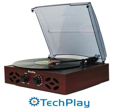TechPlay ODC15 Record Player Turntable Retro Classic 3 Speed Wood FM Radio  