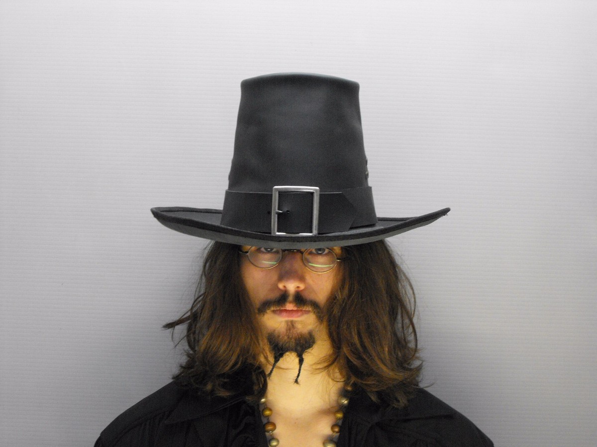 Witch hunter leather hat pirate feather costume cosplay