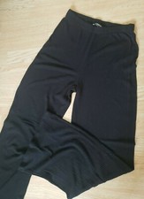 Women Fashion Nova size S black elastic high waist wide leg ribbed knit pants