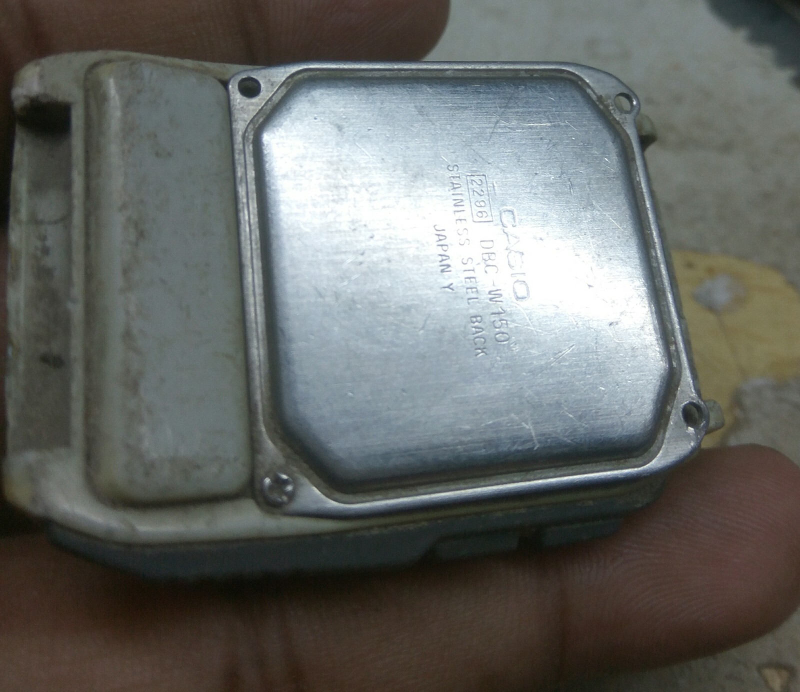 USED CASIO (2296) DBC-W150 Wave Cepto DATA BANK DIGITAL WATCH FOR PARTS/REPAIRS