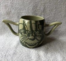 Genuine Disney Store Star Wars Large Yoda Mug/Cup 3D Face Double Handled Ears