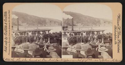 The Klondike Crowd at steamboat landing Dawson c1900 Old Photo