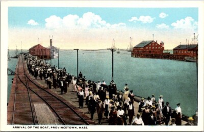 Postcard Arrival of the Boat Provincetown Massachusetts