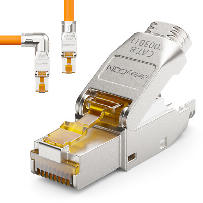 CAT 8 Netzwerkstecker 90° Winkel RJ45 Netzwerk LAN Adapter Stecker Verlegekabel