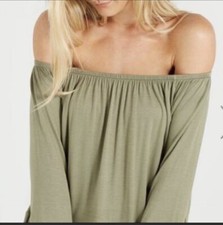 Off the shoulder long sleeve blouse