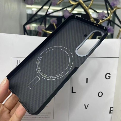 Magnetic Genuine Carbon Fiber Aramid Phone Case fr Samsung S24 Ultra S24 Cover - Photo 15 sur 24