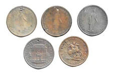 CANADA - LOT OF 5  COLONIAL TOKENS/COINS (CNS-2444)